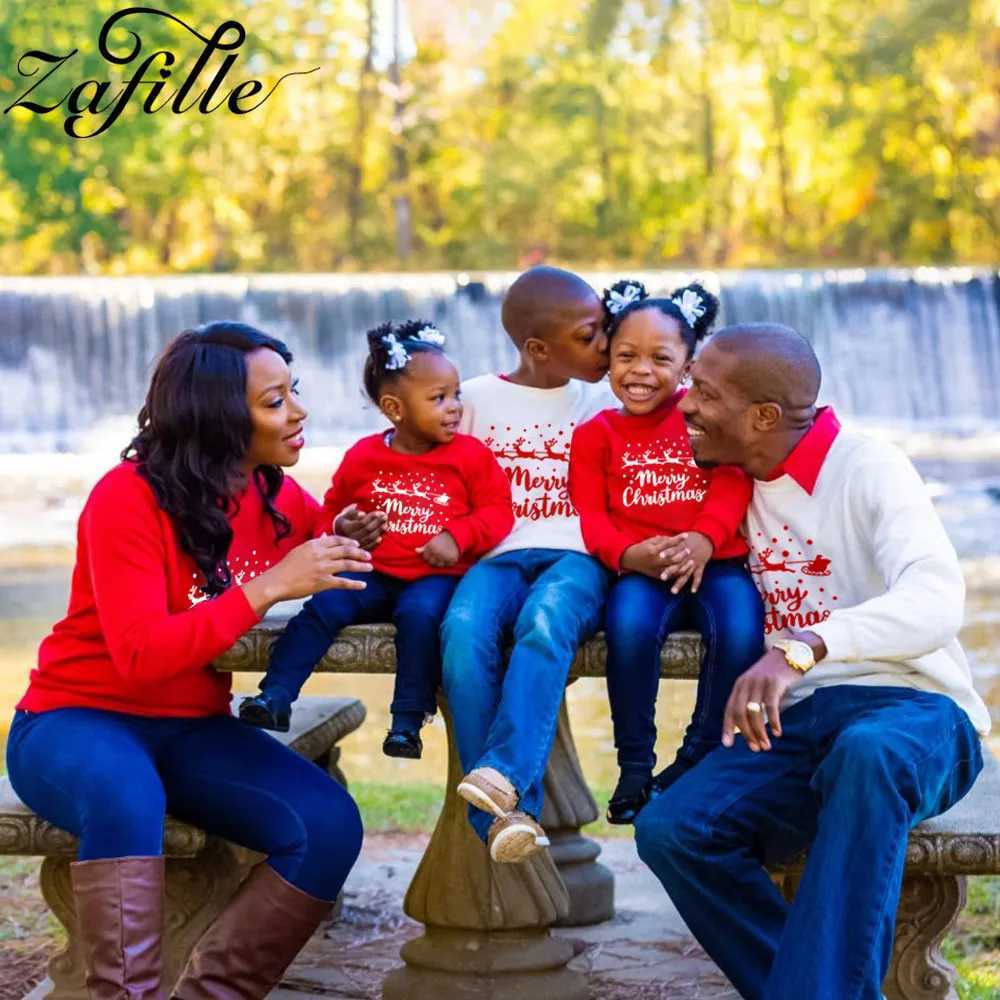 ZAFILLE Christmas Jersey Family Clothes Xmas Pullover Family Sweatshirts New Year Costume Dad Son Clothes Mom And Daughter Equal W241015
