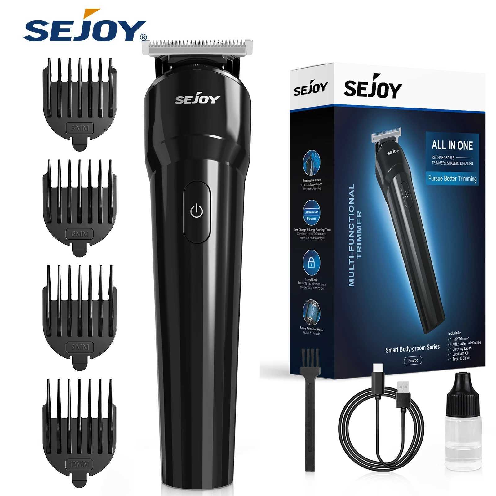 Sejoy Mens Beard Trimmer Waterproof Cordless Hair Clipper Electric Shaver Mens Beard Beauty Kit W241017