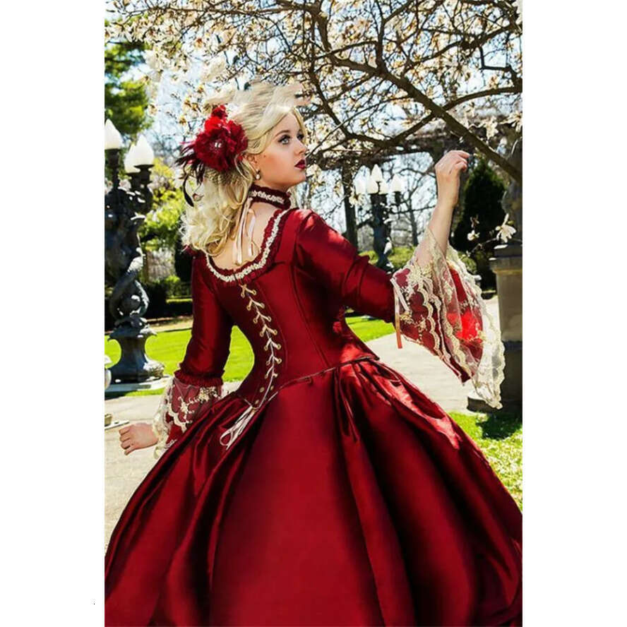 A Sy Princess Medieval E Wedding Gowns Victorian Halloween Masquerade Ball Gown Queen Puffy Red Sweet 16 Bridal Party Dresses