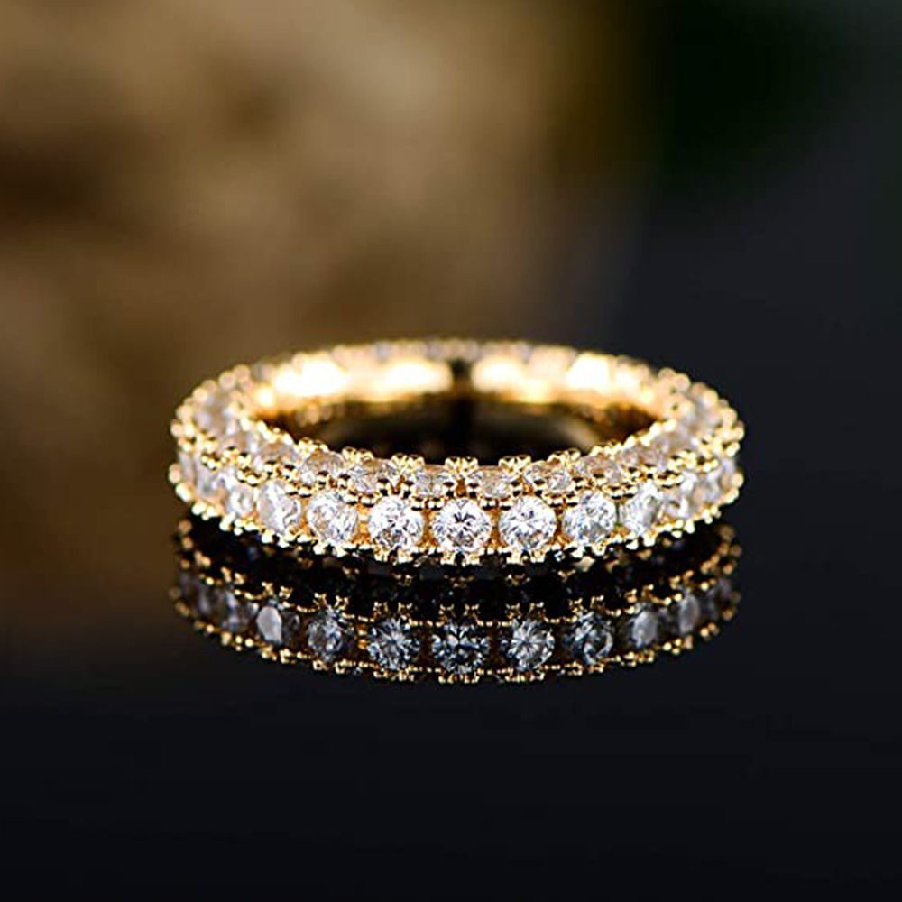 Wedding Ring Eternity Micro Pave Moissanite Diamond Ring Sterling Sier Wedding Band Ring for Women Men Promise Jewelry engagement rings