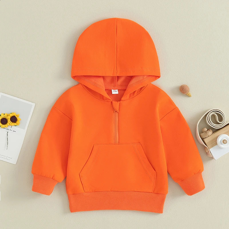 036months Baby Hooded Sweatshirt Solid Color Long Sleeve Hoodie Pullovers For Toddler Boys And Girls Spring Fall 241017