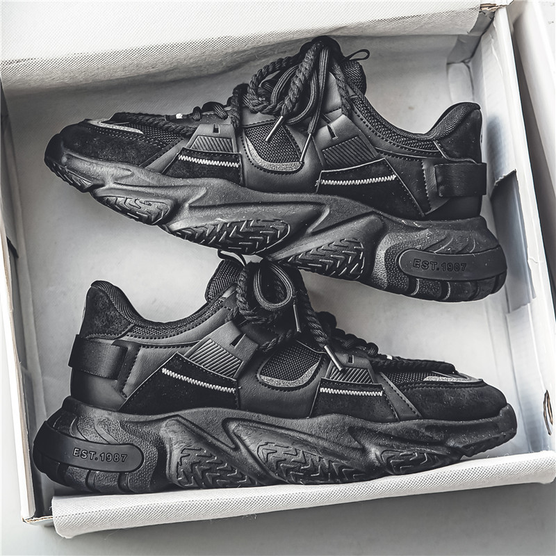 Casual Men Shoes 2024 Autumn New Breathable Mesh Athletic Retro Sports Shoes Thick Bottom Daddy Shoes