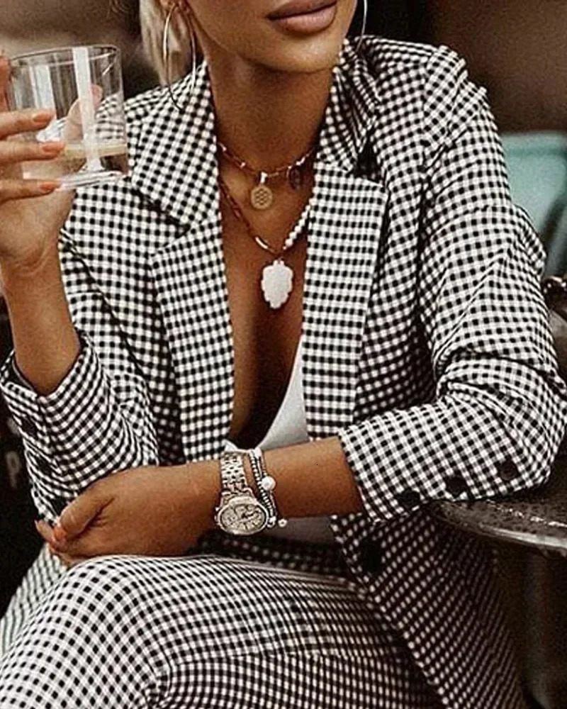 Plain collar jacket and pants set womens 2-piece clothing set pants set spring autumn fashion casual 241011