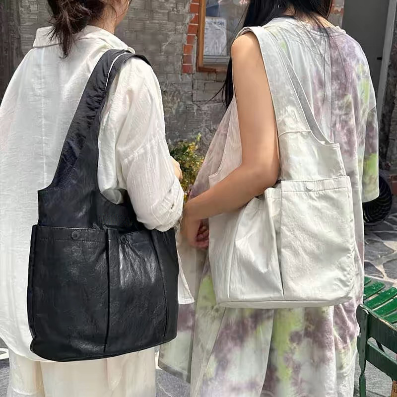 Soft Leather Women Shoulder Large Capacity Multiple Pockets Female Handbag Black Bolsa Feminina Girl Underarm Totes Bag