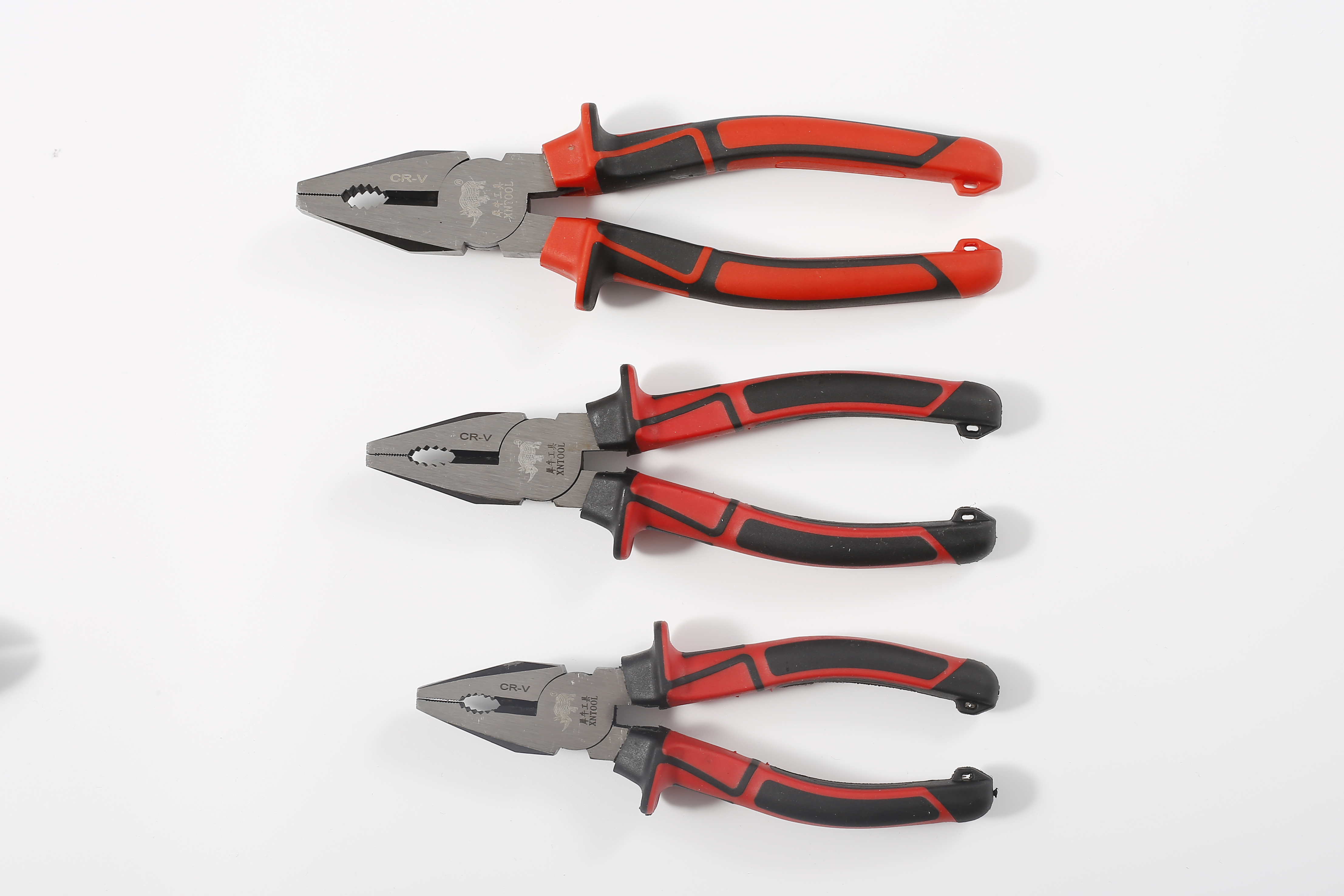 European pliers Red and black TPR with hook handle surface blackened and polished for precision treatment