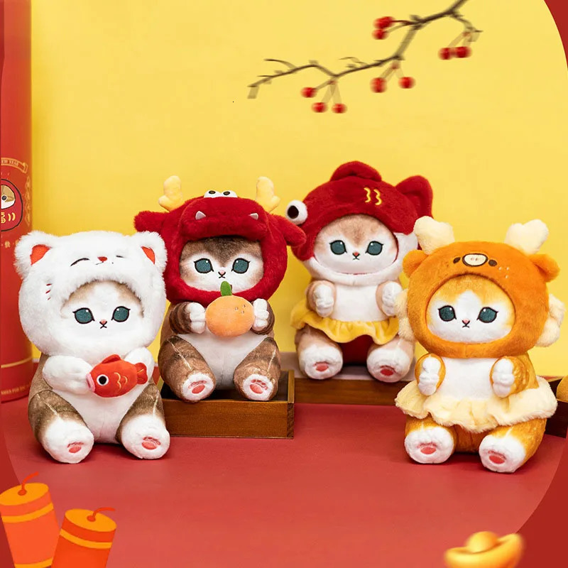 Real Mofusand Cat Wealth Sandy Cat Good Luck Series Plush Doll Cute Cartoon Sofa Bed Decoration Christmas Gift 241017