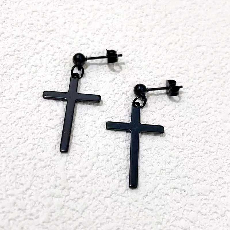Misa Amane female role-playing earrings Y2K Gothic cross ear clip earrings bow ribbon hair clip set hip-hop jewelry W241017