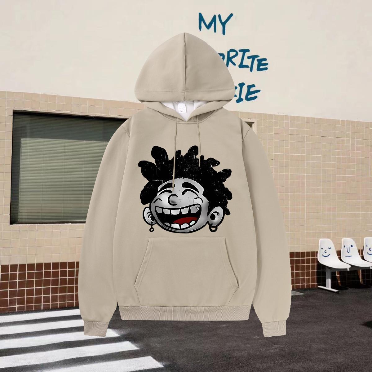 Factory Direct Hoodie Men Breathable Hooded Collar Comfortable Men's Hooded Sweatshirt Street wear Hip Hop Pullover Hoodie Skull 350g Cotton