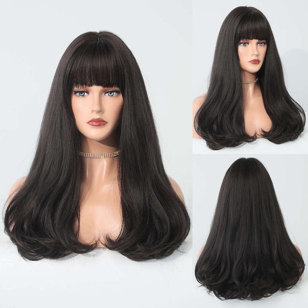 Fashionable Women's Color Long Hair Wool Curly Full Head Set Wig Cover