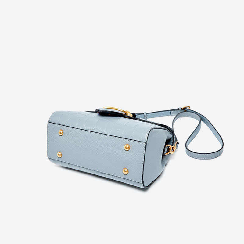 2023 New Summer Women Genuine Shoulder Bags Crocodile Handbag High Quality Real Leather Totes Female Crossbody Bag Blue