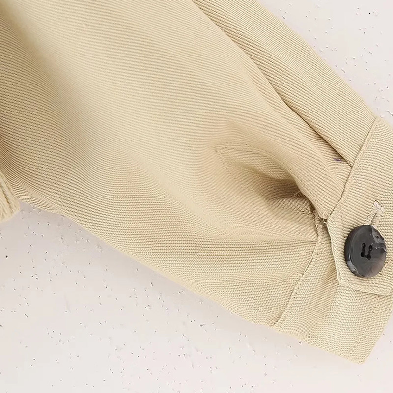 Belt Jackets Women's Coat Khaki Outwear Long Sleeve With Button Solid Inszartrafz 2024 Chaquetas Para Mujer Elegante Tops
