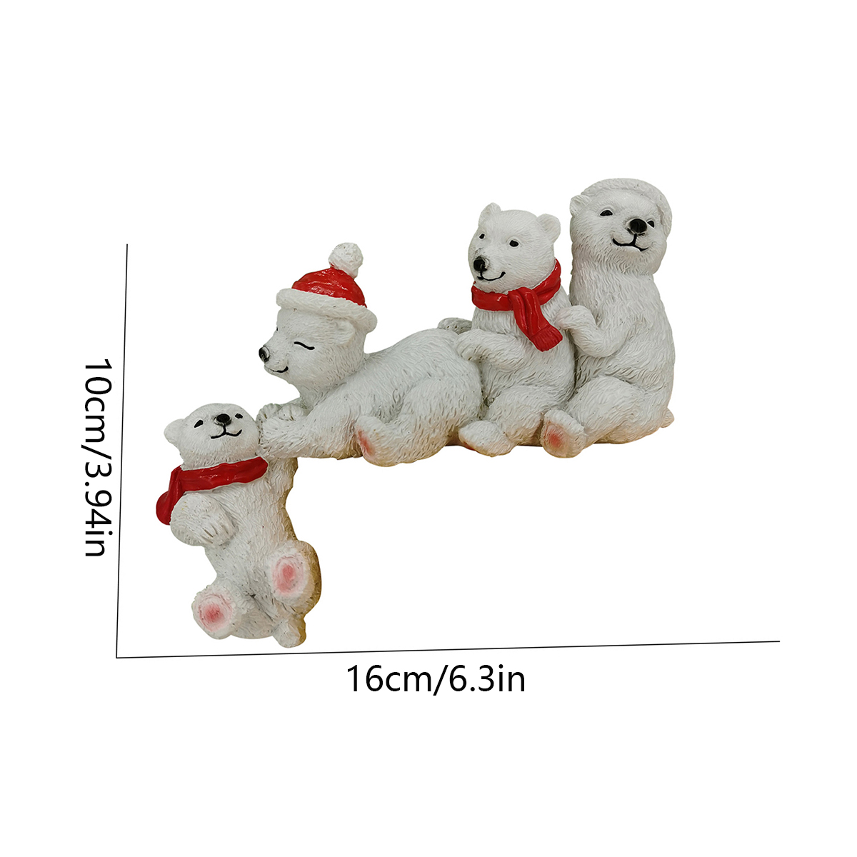 Christmas resin statue help handmade sculpture caretaker white bear shelf decoration holiday desktop decoration