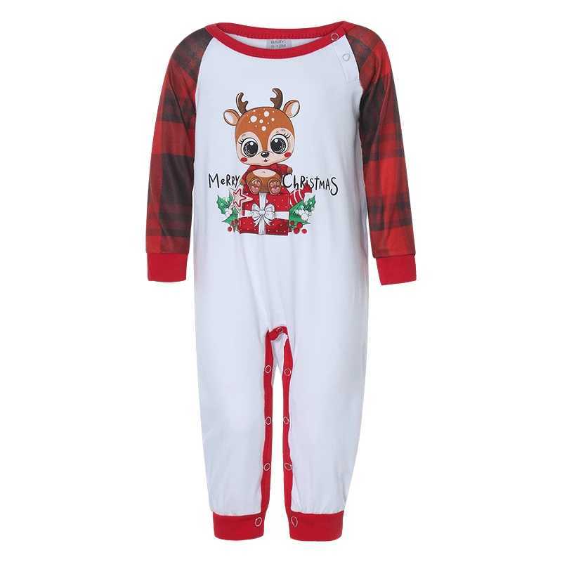 Christmas Family Matching Set Cartoon Long Sleeve Crew Collar Top Flat Pants Set/jumpsuit Mother and Child Pajama Set W241015
