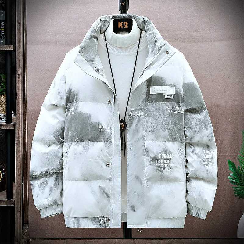 Fashionable 2024 Winter Mens Casual White Duck Down Jacket Youth Windproof Warm Short Sleeve Puff Jacket Loose Down Jacket X241017