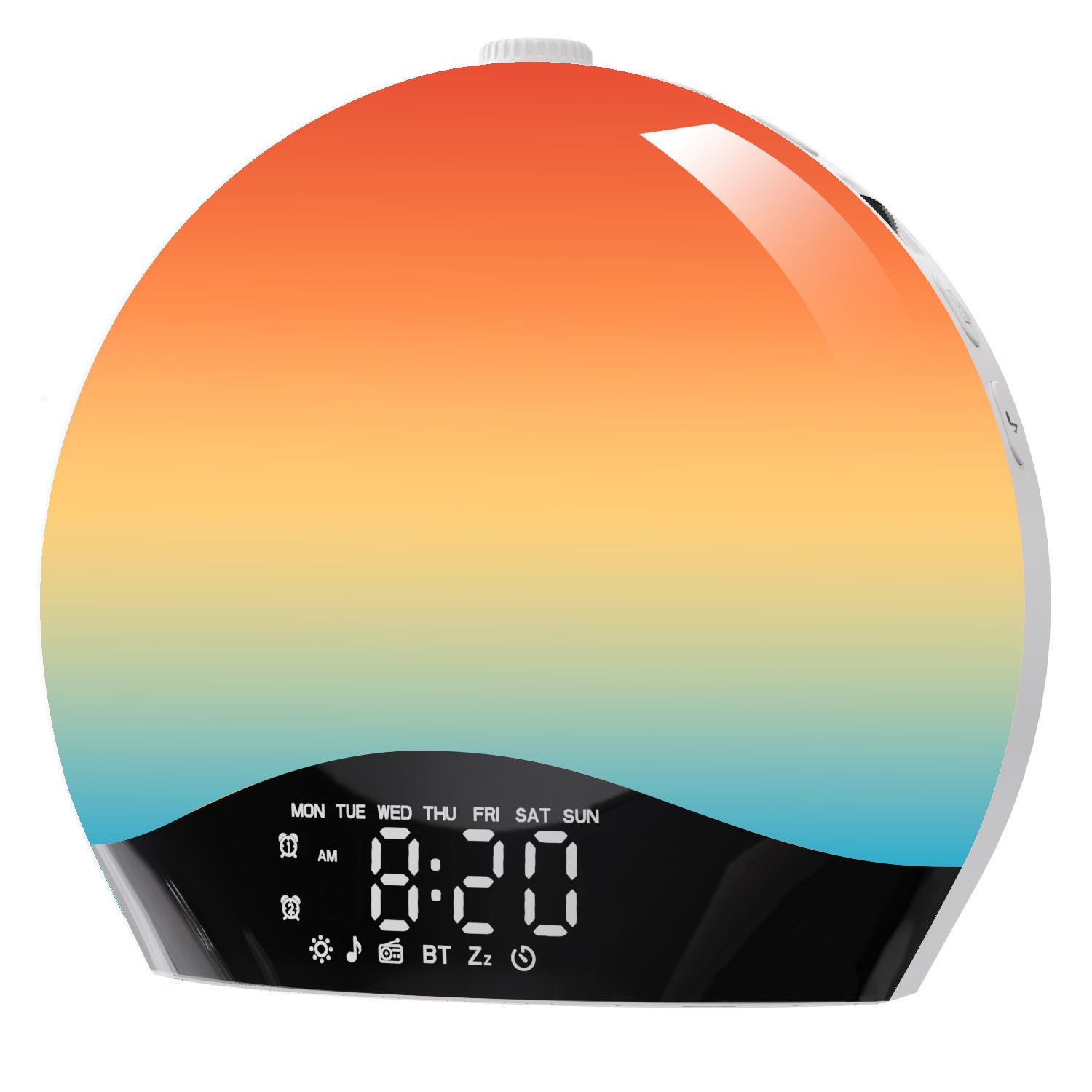 REACHER Wood Grain Sunrise Alarm Clock and Sound Machine Nightlight Digital Dimmable Clock for Bedroom 26 Sleep Sounds 240828
