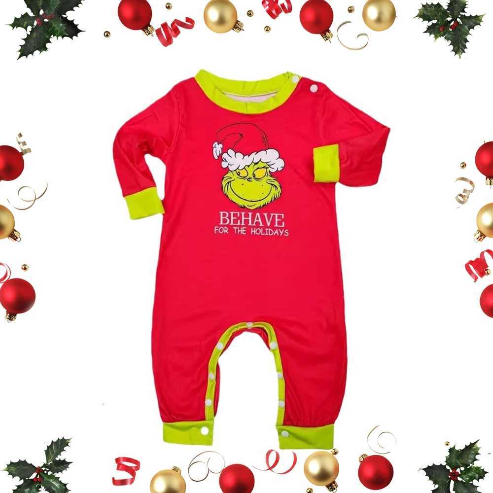 Family Christmas Pajamas Cartoon Printing New Years Clothing Father Children Family Christmas Clothing 2024 W241015