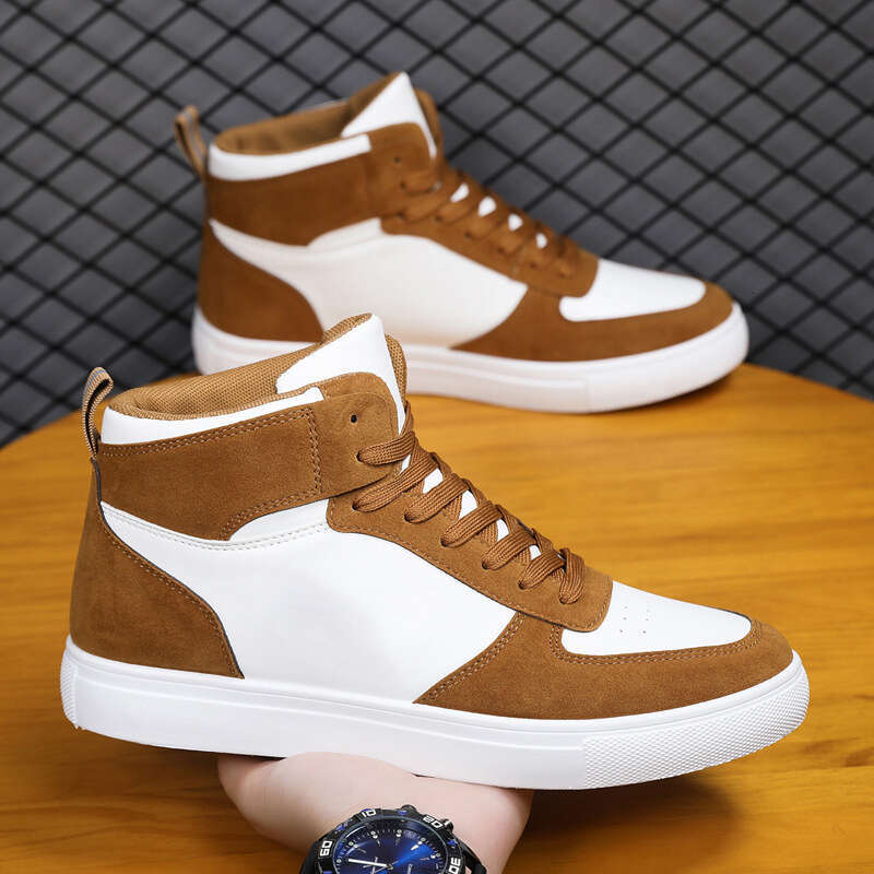 White Vulcanized Men's Flat Comfortable Shoes Lace up atillas Hombre Autumn Spring High Top Sneakers Plus Size 39-48 yhrre
