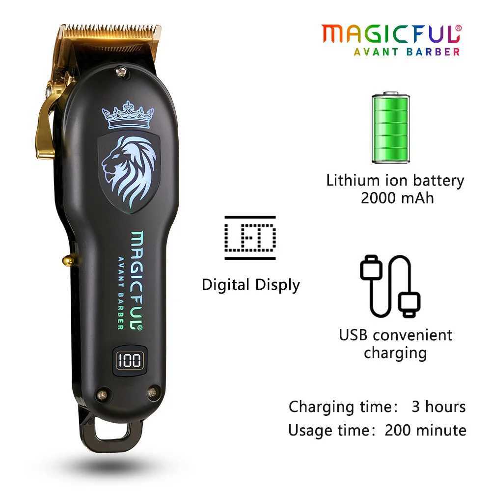 MAGICFUL new professional hair clipper rechargeable electric trimmer suitable for mens beard childrens hair cutting machines hair cutting machines W24