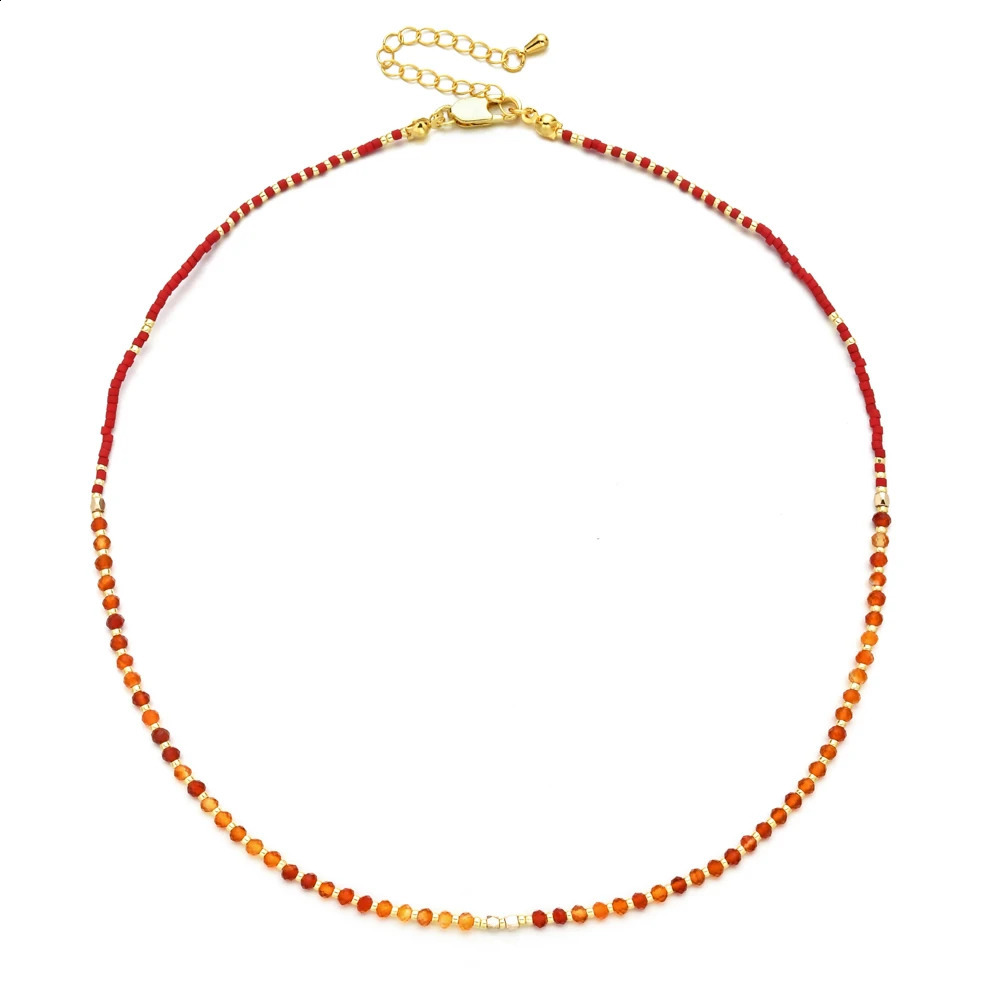 ZMZY Faceted Natural Stones Bead Necklace Fashion Miyuki Bead Necklace Womens Jewelry Party Gift 241017