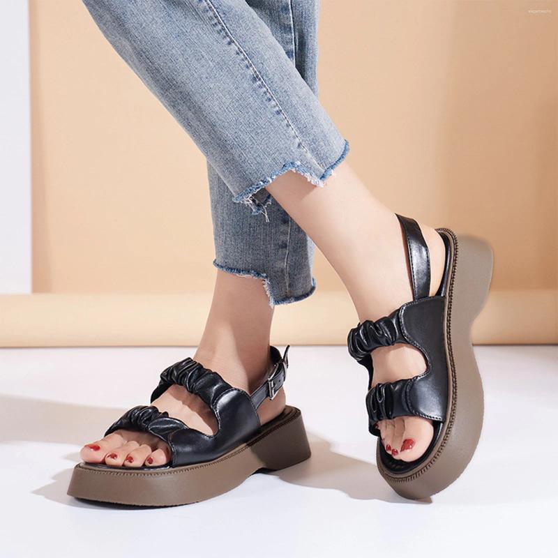 2025 S Fashion Designer Sandals Leather Women S Rome Platform Summer Shoes For Sandalia Plataforma