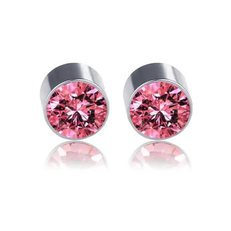 1 pair of magnetic stud earrings with fake perforations nose studs crystal earrings punk clip zircon magnetic studs no perforations jewelry gift W2410