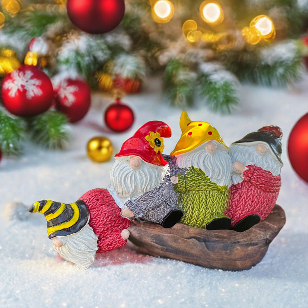 Christmas Christmas Decorations Bookshelf Collectible Gnome Characters Resin Statue Home Decoration