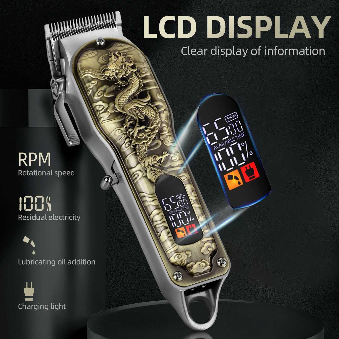 KIKIDO Professional Hair Clipper Electric Hair Clipper Rechargeable Beard Trimmer Cordless Hair Clipper Kit W241017