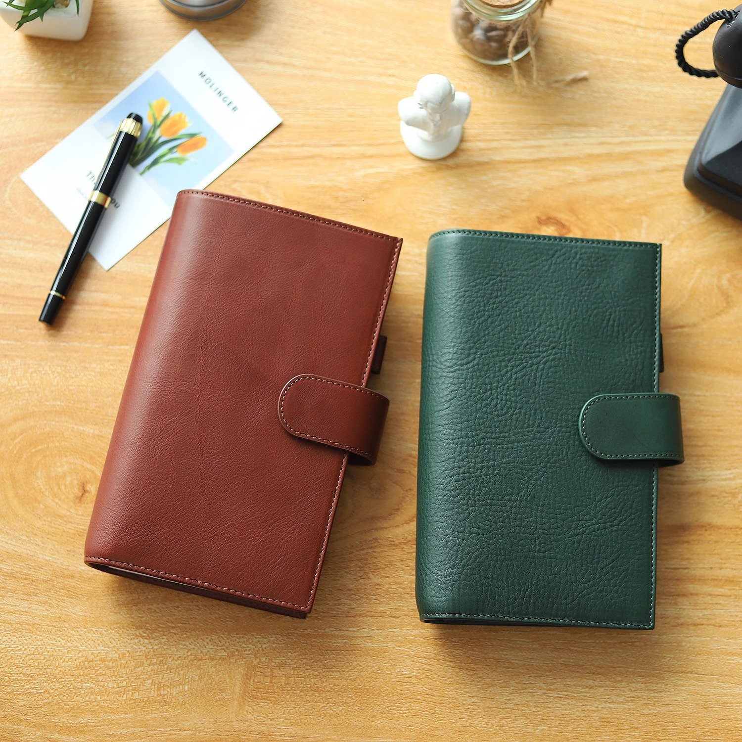 Moterm Whole Grain Vegetable Tanning Leather Companion Travel Magazine Standard Size Notebook Leather Hidden Organizer Diary 241008