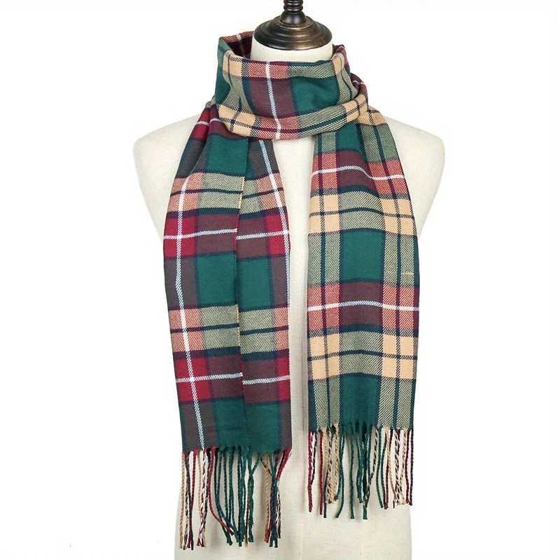 Long scarf thin plain tassel shawl mature warm windproof neck casual outdoor unisex scarf X241017