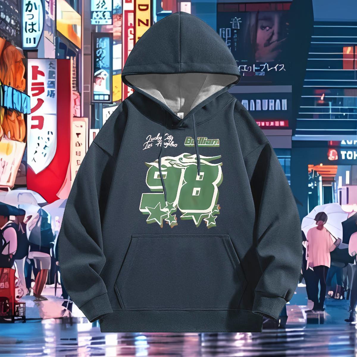Designer Fashion Mens Hoodie Drawstring Long Sleeve Cool Design Men Clothes Hoodie Street Casual Tops Hoodie Floral Print Warm Fleece