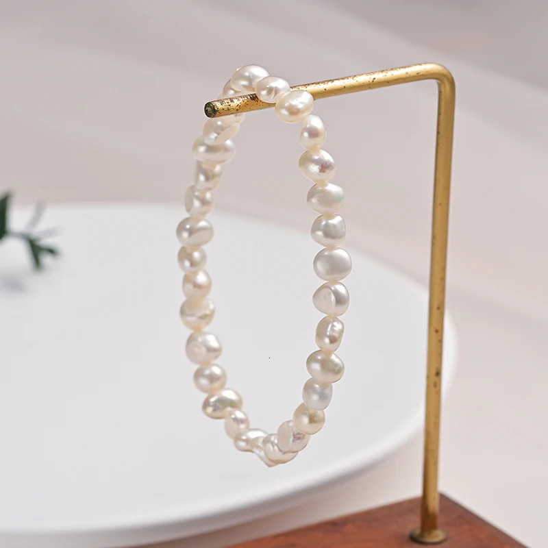 5-6mm Natural Freshwater Pearl Baroque Double sided Pearl Elastic Rope Bracelet Exquisite Fashion Jewelry Gift 241017