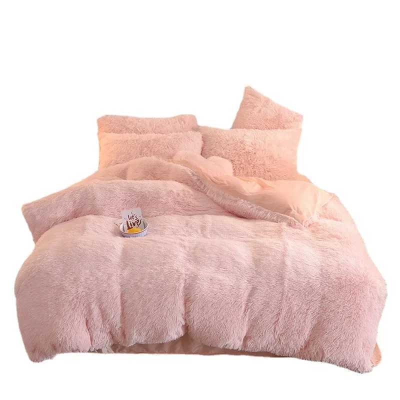 Home Textile Winter Thicken Mink Velvet Bedding Set 4pcs Plush Duvet Cover Bed Sheet Bedspread Warm Soft Comforter Quilt CoverXJ241015