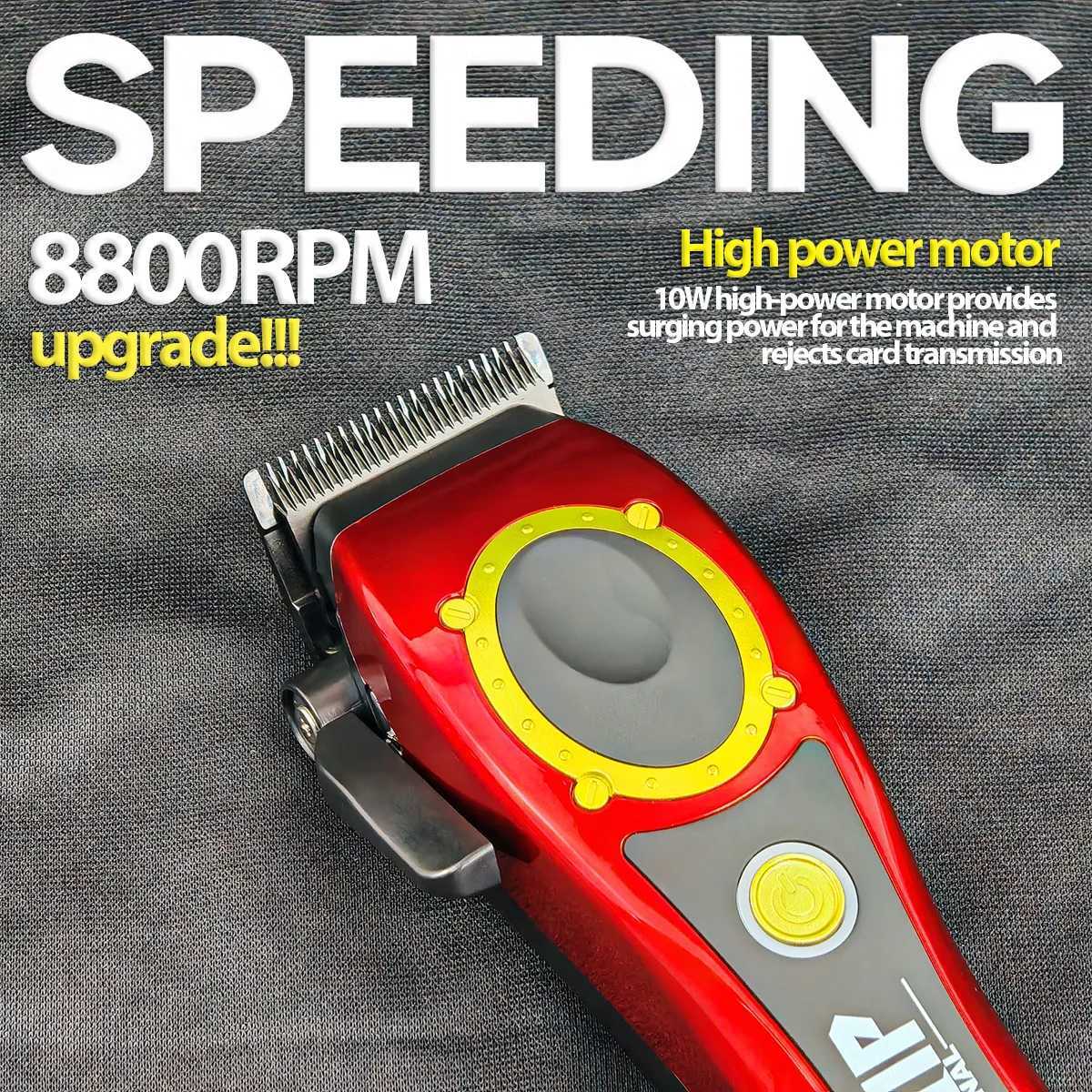 Newly upgraded BRCDIP 100PRO 8800RPM 3-Lid Professional Barber 4500mAh Hair Clipper with Base W241017
