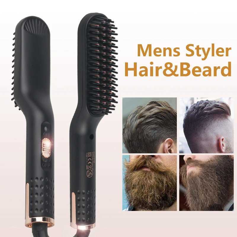 Portable Quick Heating Beard Straightening Comb 3 in 1 mini multi-function hair straightening and beard brushXJ241016