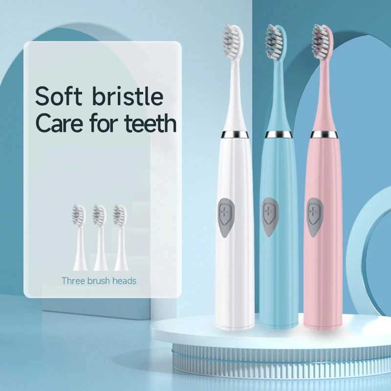 New Arrival Electric toothbrush IPX7 waterproof sonic toothbrush DuPont soft bristle adult large button vibration smart toothbrush G241017