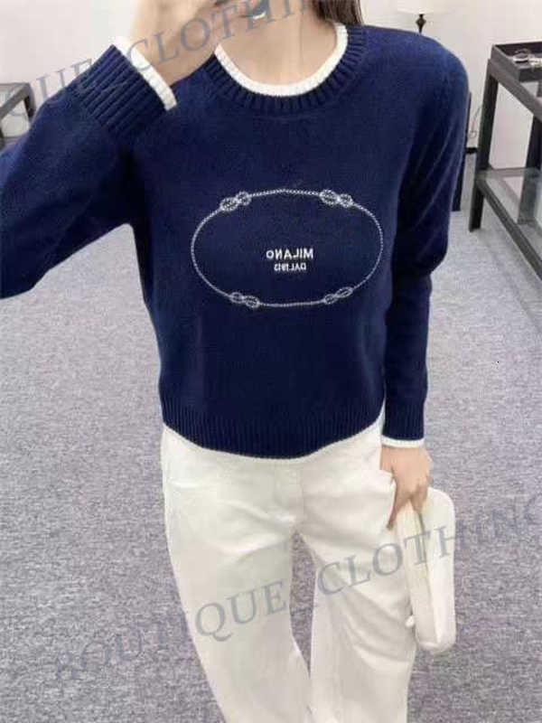 Fashion Women's designer Sweaters Round neck letter embroidery autumn new long sleeved knitted sweater tops