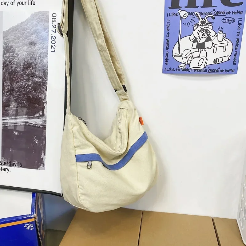 Designer Canvas Bags For Women Vintage Handbags TLXT Casual Shoulder Crossbody Bag Eco Bag Korean Messenger Bag Y2K Unisex Black Shopper Bag