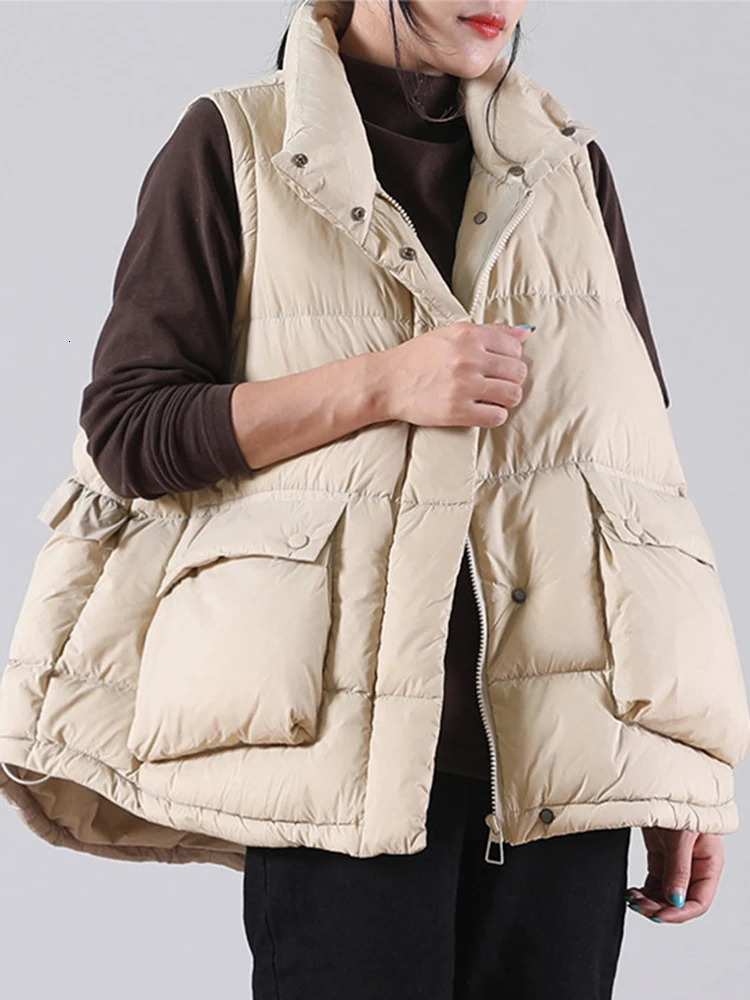 Winter Ultra Light Thin Duck Down Vest Feather Jacket Women Quilted Short Warm Basic Casual Oversize Waistcoat 241017