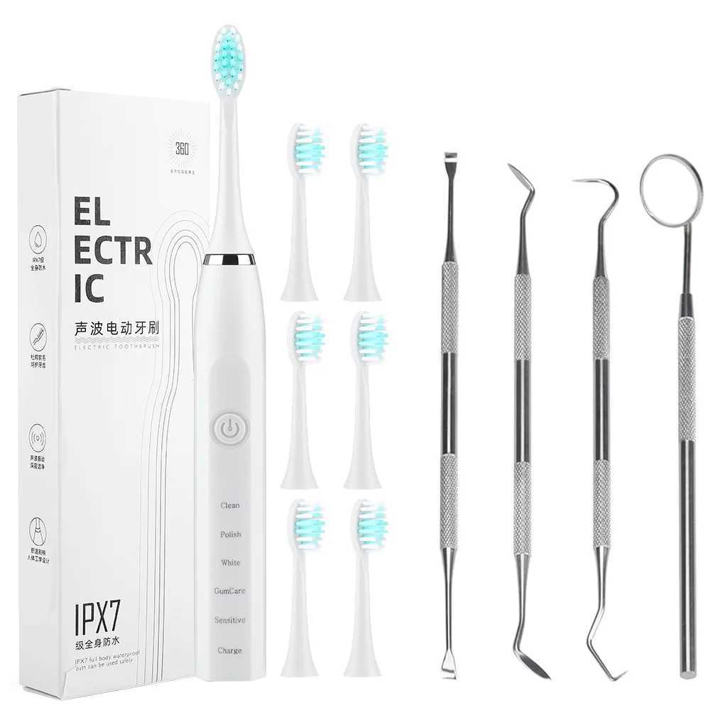 Electric toothbrush USB charging professional 5 mode 4 speed dental care waterproof toothbrush soft bristle teeth whitening M241017