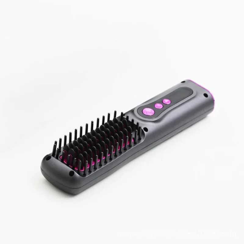 New dual purpose curling straightening styling comb hair salon portable charging straightener USB wireless curling combXJ241016