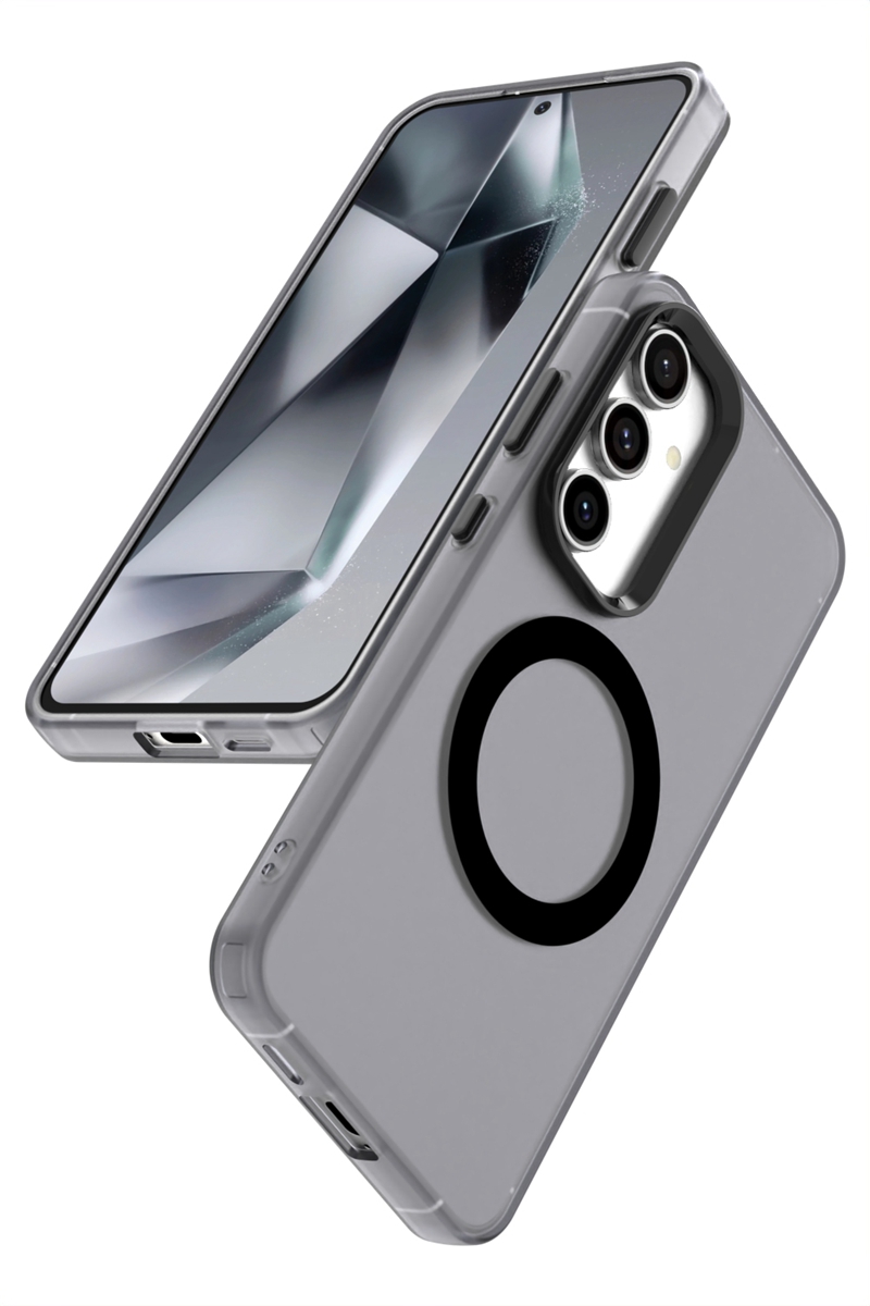 S25 FE Edge Magnet Wireless Charging Cases For Samsung S25 Plus S24 FE S23 Ultra A17 A07 A26 A36 A56 A16 A06 A15 A05 Translucent Candy Hard PC Soft TP