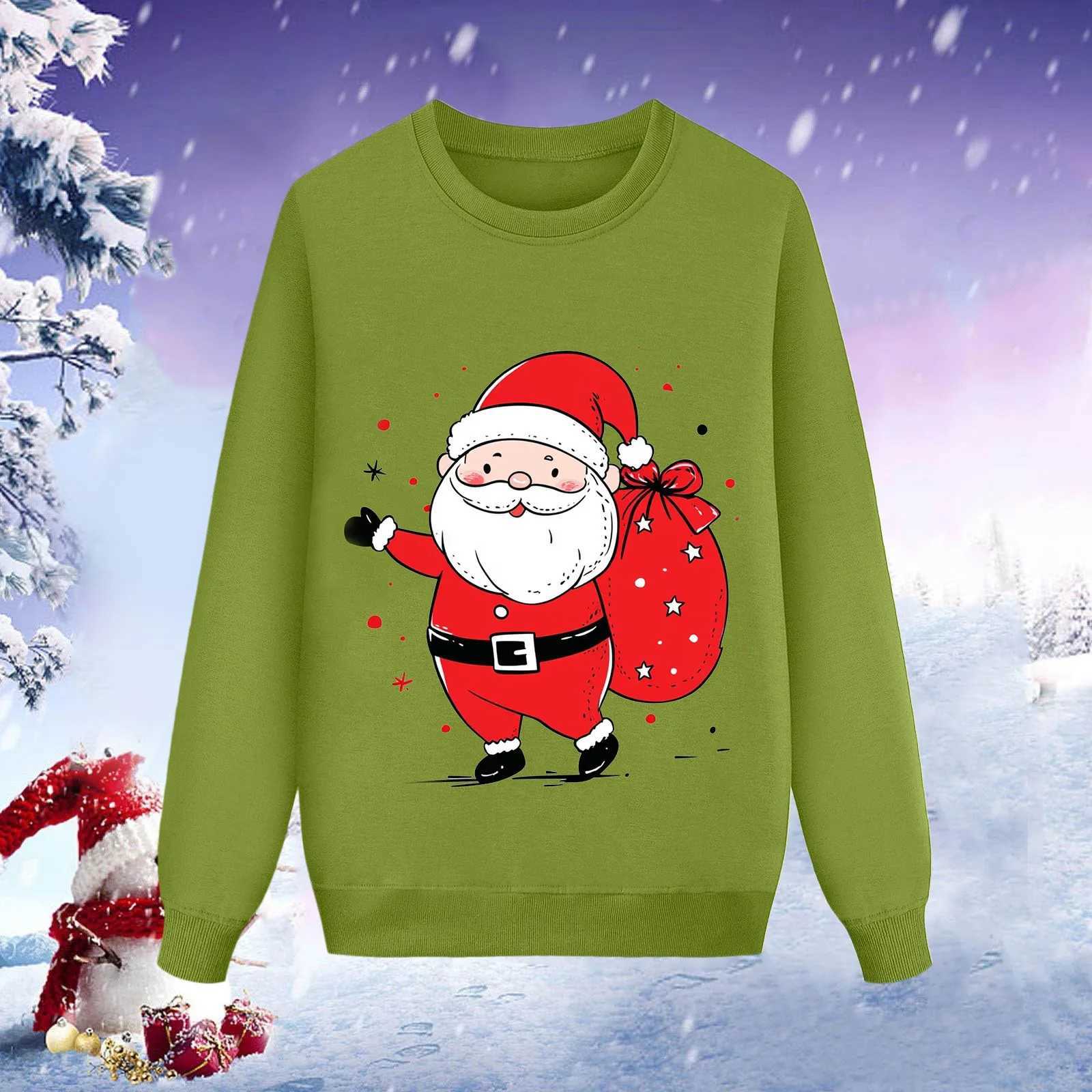 Santa Claus Family Matching Sportswear Santa Claus Printing Childrens Mom and Me Clothing Father Mother Childrens Family Clothing Sudaderas Navidad W2