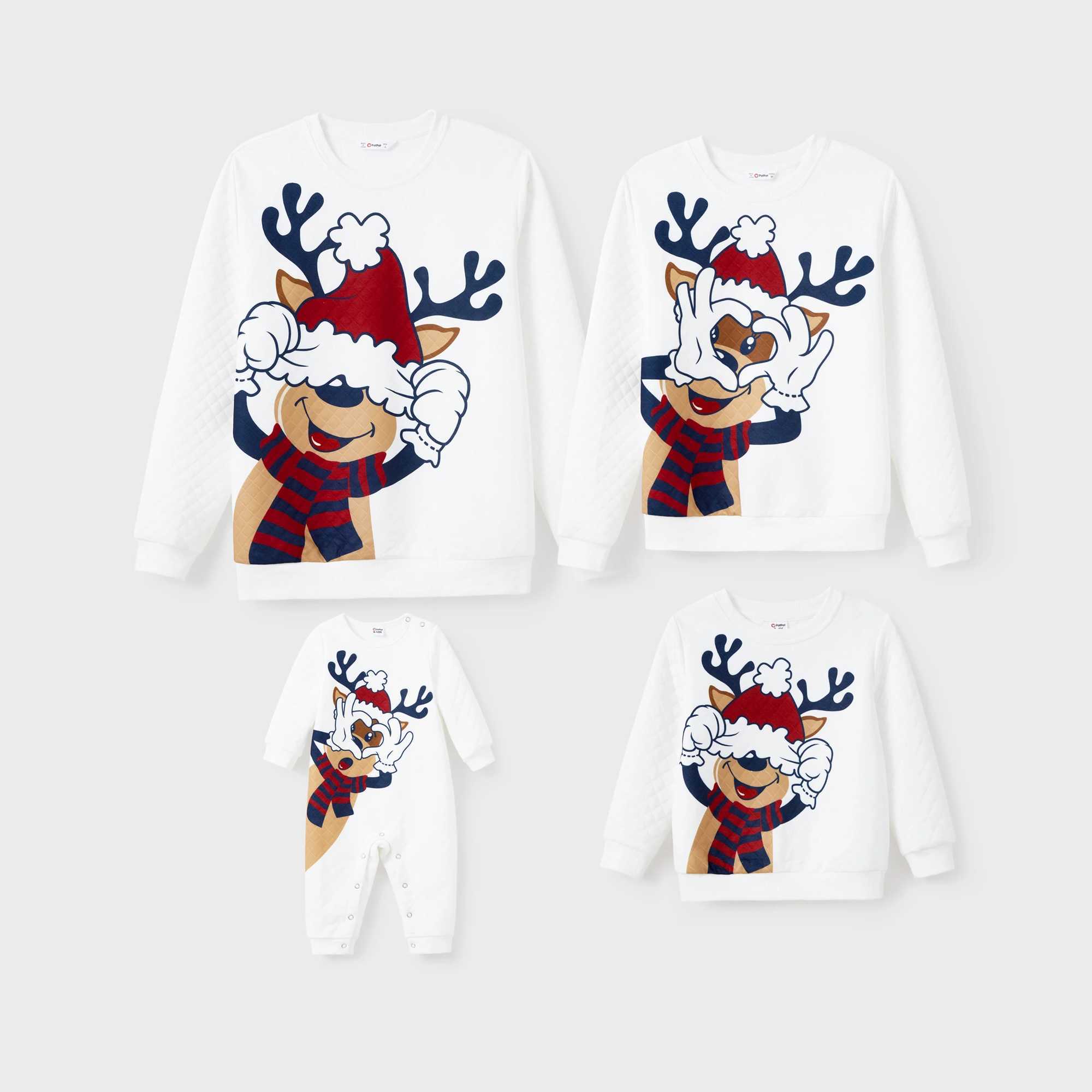 Christmas Family Matching Fun Weird Reindeer Shape Top W241015