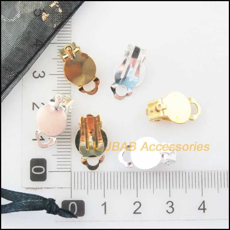 New 40 ear clip DIY jewelry making component 10x18mm with ring earring set base suitable for 10mm glass corner shape W241017