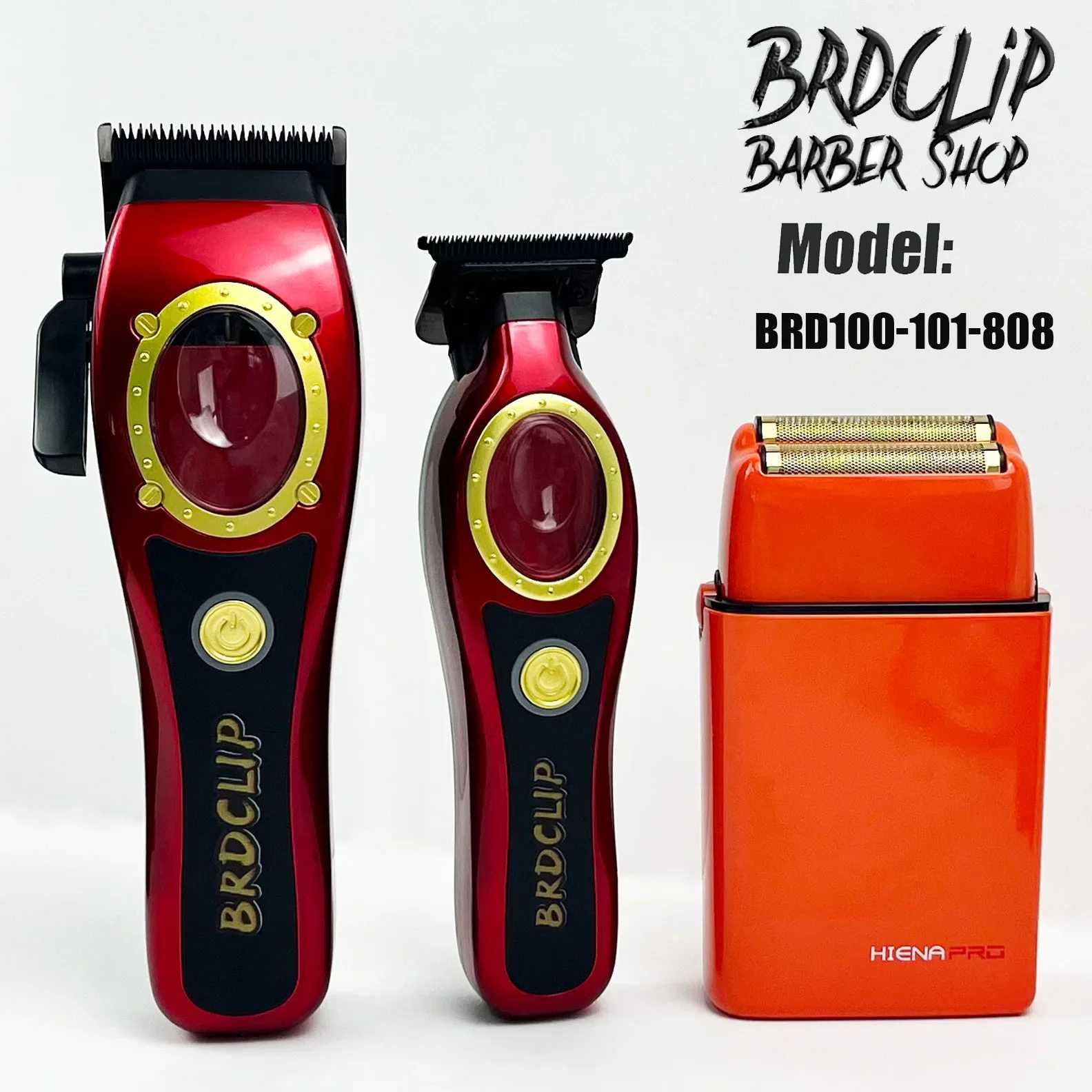 3 pieces of BRDCLIP BRD100 101 808 Barber Professional Cordless Oil Head Gradient 8000rpm Barber Set Decoration Clipper Shaver for Men W241017