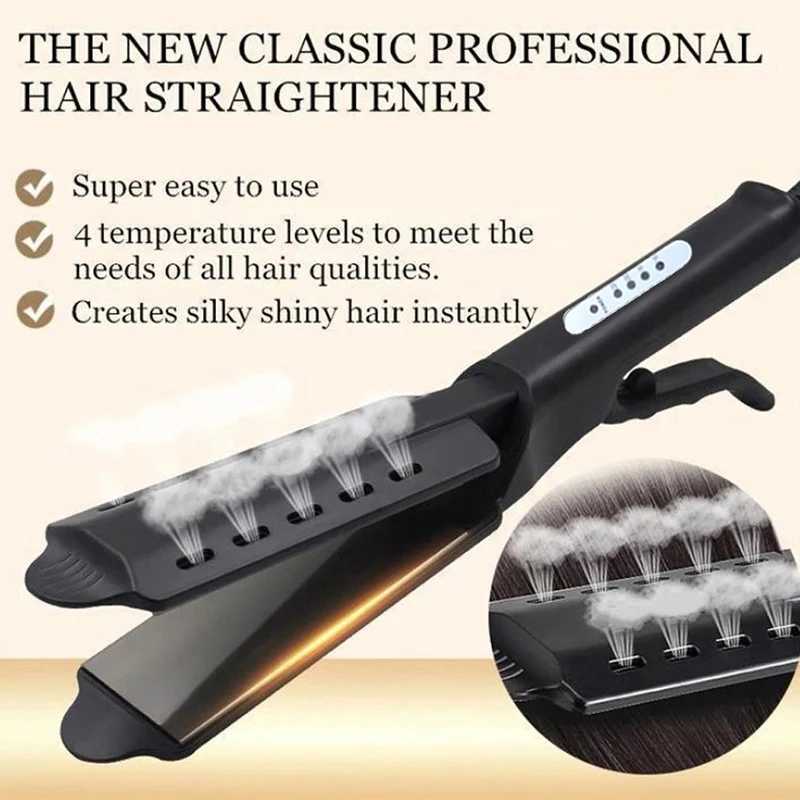 Hair Straightener Four-Gear Temperature Adjustment Ceramic Tourmaline Ionic Flat Iron Widen Panel Professional Styling ToolXJ241016