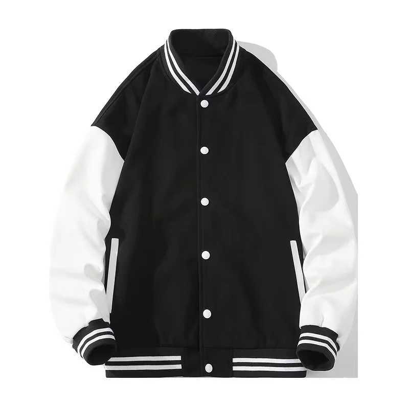 Baseball jacket new fashion casual high-quality patch work button sports jacket womens team school team jacket customized M241017