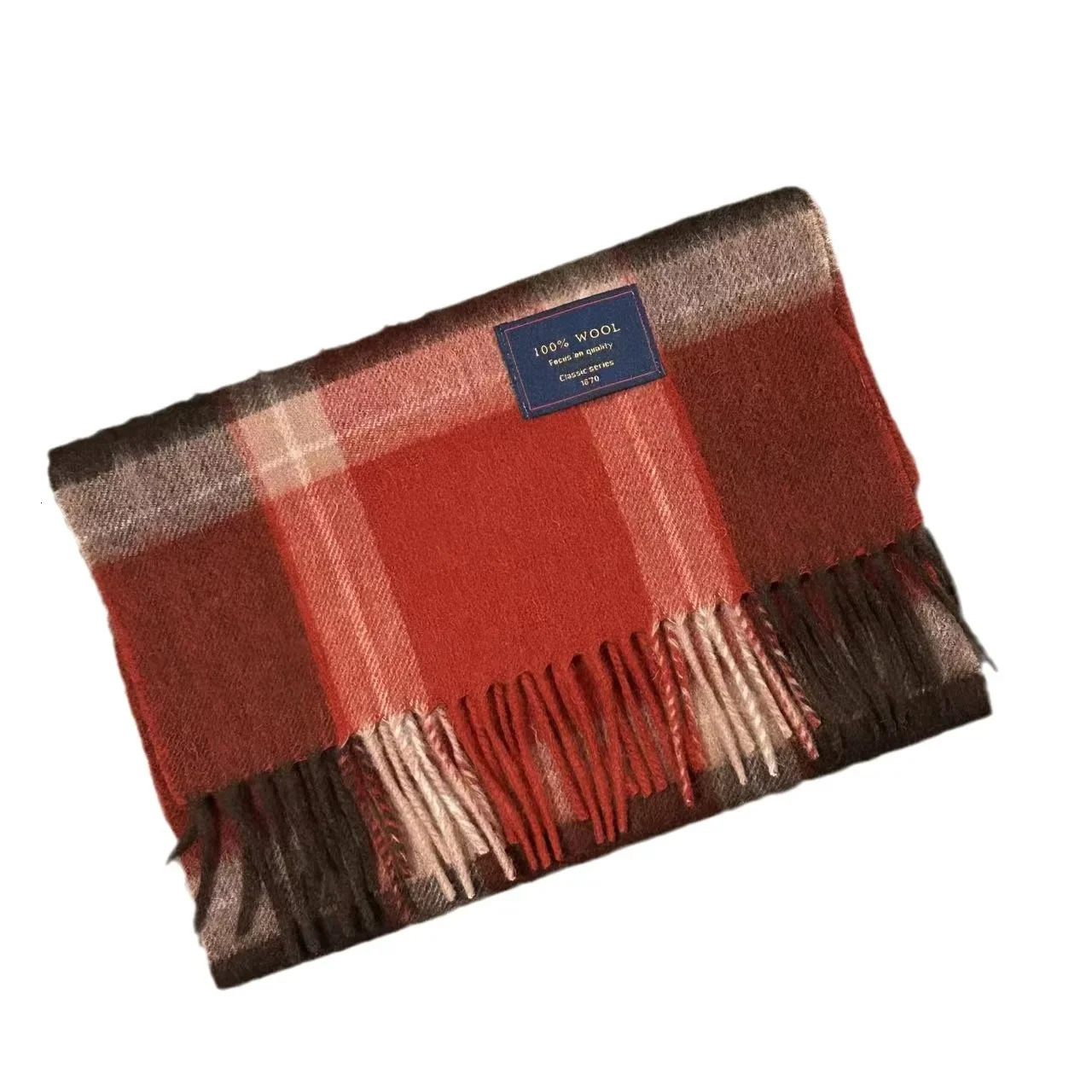 High quality 100% wool scarf mens autumn and winter UK version soft light warm muffler womens cashmere shawl 241009