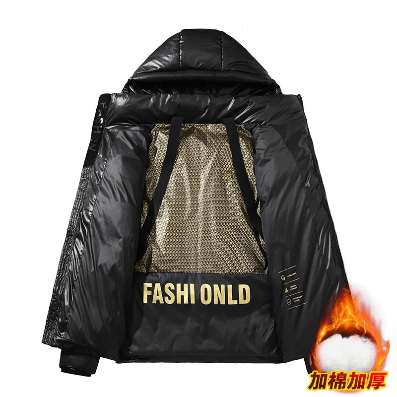 2024 Mens Parkas Plus Size Fashionable Mens Jacket and Coat Mens Thick Winter Jacket Warm Wool Lining Windproof 4XL Hooded Jacket 241014