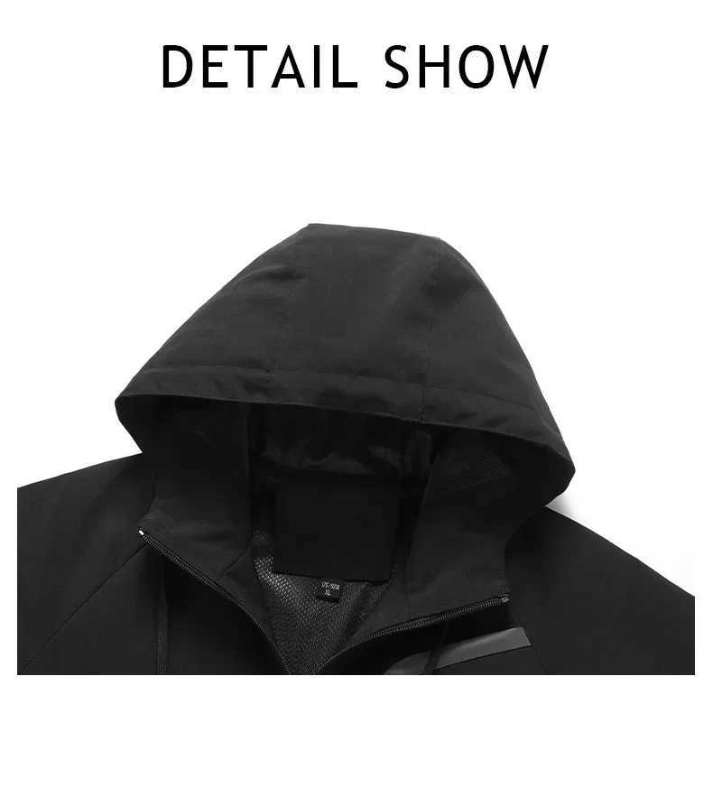New Men Jacket Outdoor Thin Breathable Windbreaker Autumn Sportwear Solid Coats Outwear Mens Clothing Top X241017